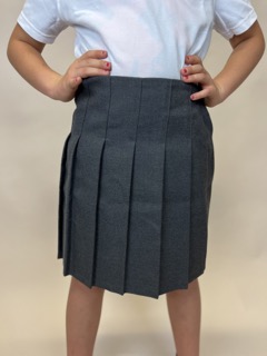 Stitch down pleated grey skirt