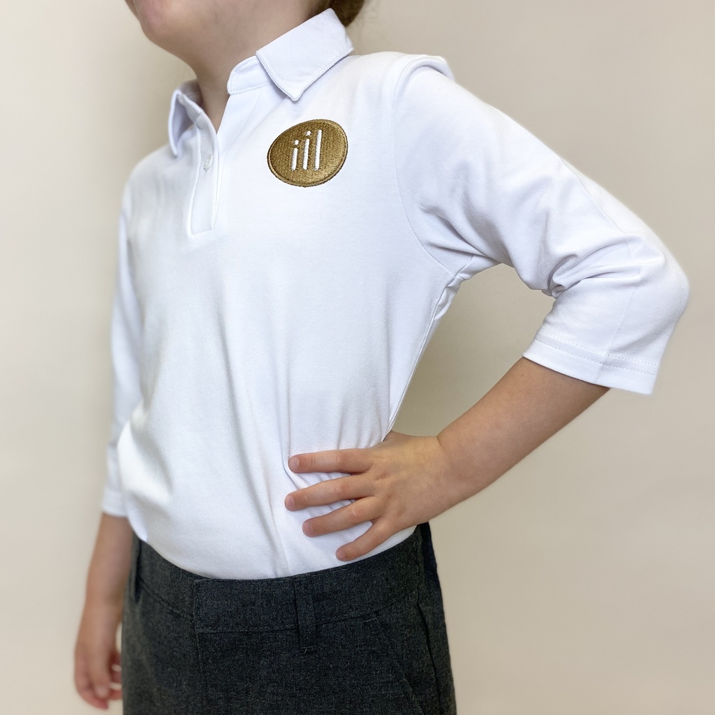 Polo blanc manches 3/4