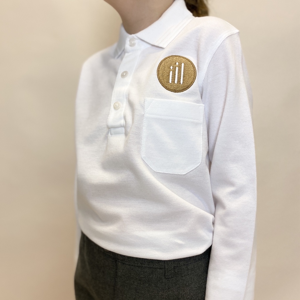 Long-sleeved white polo