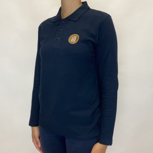 Long-sleeved blue polo