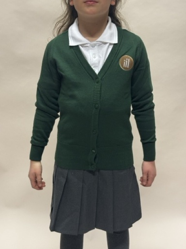 Girl's green cardigan